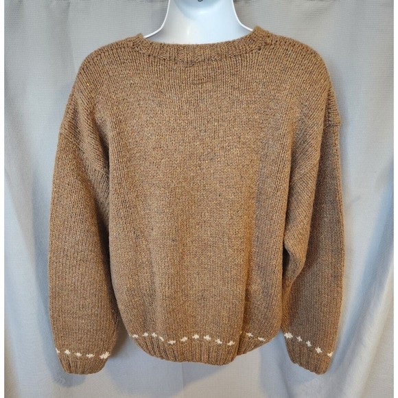 Tommy Hlfiger Chunky Wool Brown‎ Sweater Size XL Abstract Pattern - Picture 2 of 7